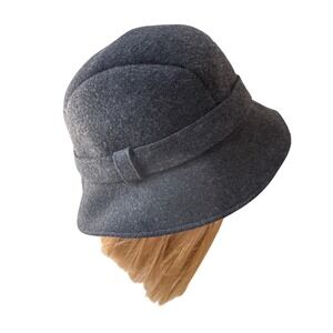 Women's J.Crew Charcoal‎ Gray Wool Bucket Hat NWT Classic Chic